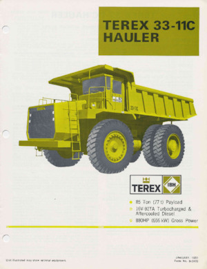 Kruti kiperi kamioni Terex 33-11C