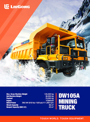 Kruti kiperi kamioni Liugong DW105A