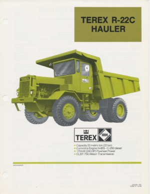 Kruti kiperi kamioni Terex R-22C