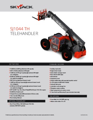 Teleskopski utovarivači Skyjack SJ1044 TH