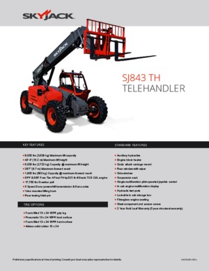 Teleskopski utovarivači Skyjack SJ843 TH