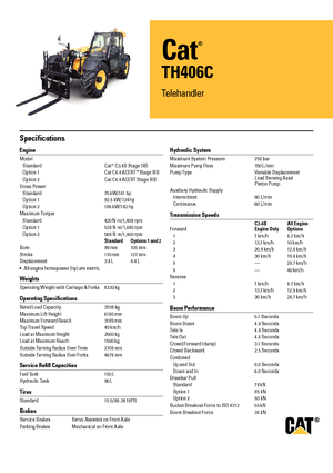 Teleskopski utovarivači Caterpillar TH406C