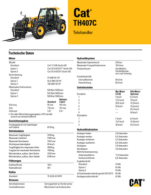 Teleskopski utovarivači Caterpillar TH407C