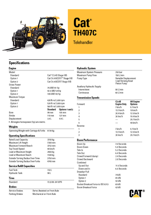 Teleskopski utovarivači Caterpillar TH407C