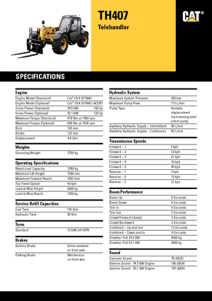 Teleskopski utovarivači Caterpillar TH407