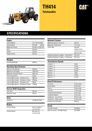 Teleskopski utovarivači Caterpillar TH414