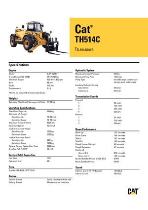 Teleskopski utovarivači Caterpillar TH514C
