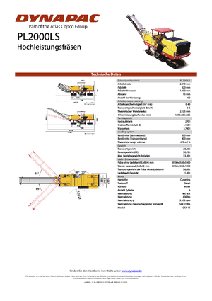 Strojevi za hladno mljevenje Dynapac PL 2000 LS