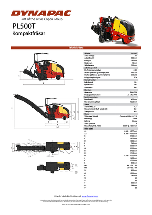 Strojevi za hladno mljevenje Dynapac PL 500 T