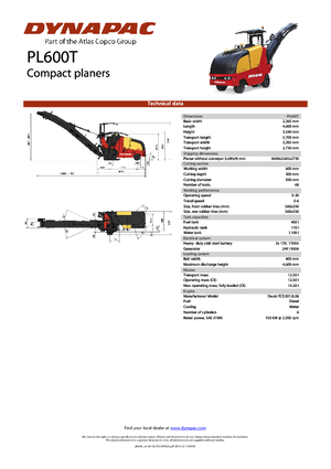 Strojevi za hladno mljevenje Dynapac PL 600 T