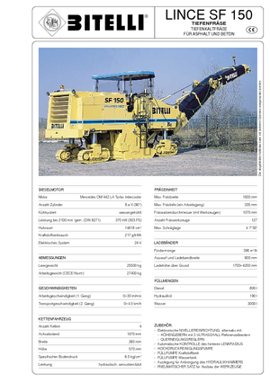 Strojevi za hladno mljevenje Bitelli SF 150