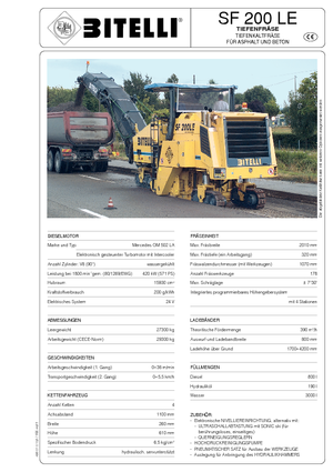 Strojevi za hladno mljevenje Bitelli SF 200 LE