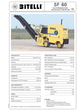 Strojevi za hladno mljevenje Bitelli SF 60