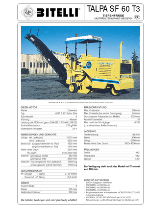 Strojevi za hladno mljevenje Bitelli SF 60 T3