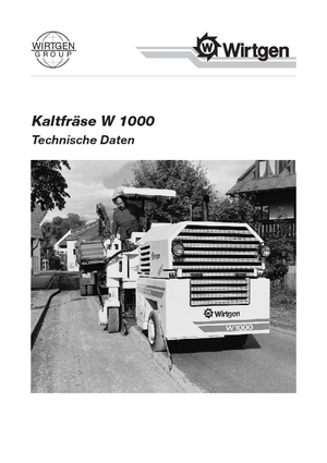 Strojevi za hladno mljevenje Wirtgen W 1000