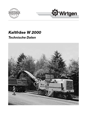 Strojevi za hladno mljevenje Wirtgen W 2000