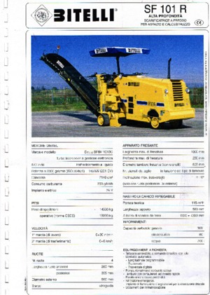 Strojevi za hladno mljevenje Bitelli SF 101 R