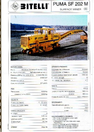 Strojevi za hladno mljevenje Bitelli SF 202 M
