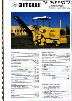 Strojevi za hladno mljevenje Bitelli SF 60 T3