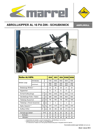 Roll-off kiperi Marrel AL 16 PA DIN 54 B