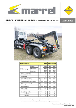Roll-off kiperi Marrel AL 18 DIN 54 B