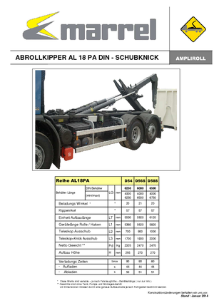 Roll-off kiperi Marrel AL 18 PA DIN 56 S-B