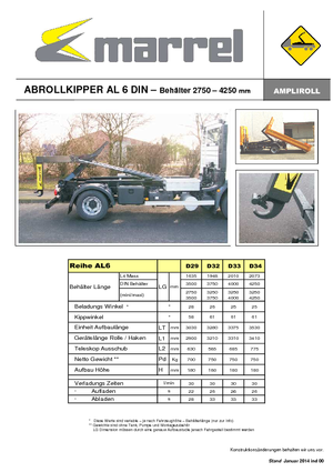 Roll-off kiperi Marrel AL 6 DIN 33 B