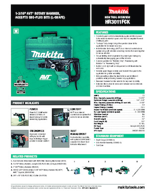 Rotacijski čekići Makita HR3011FCK
