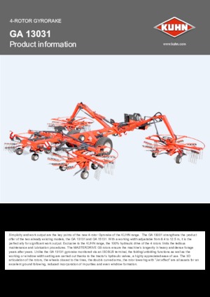 Rotacijske grablje Kuhn GA 13031