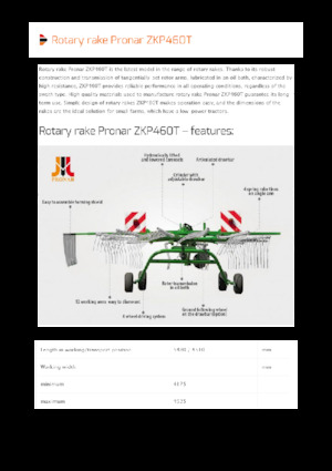 Rotacijske grablje Pronar ZKP 460T