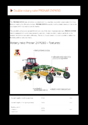 Rotacijske grablje Pronar ZKP 690