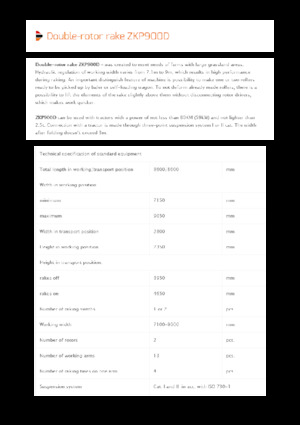 Rotacijske grablje Pronar ZKP 900D