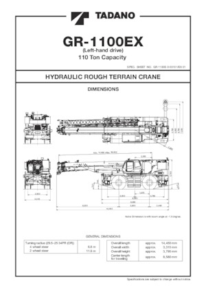 Dizalice za neravne terene Tadano GR-1100EX-3