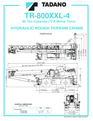 Dizalice za neravne terene Tadano TR-800XXL-4