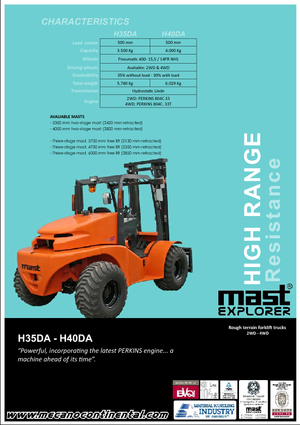 Viličari za neravne terene Mast Explorer H 35 DA