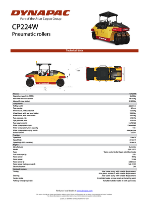 Valjci s gumenim kotačima Dynapac CP 224 W