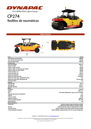 Valjci s gumenim kotačima Dynapac CP 274