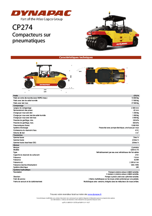 Valjci s gumenim kotačima Dynapac CP 274