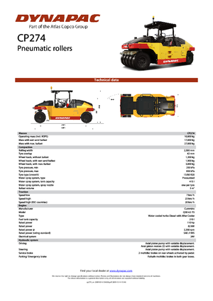 Valjci s gumenim kotačima Dynapac CP 274