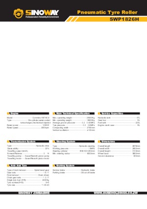 Valjci s gumenim kotačima Sinoway SWP1826H 