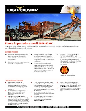 Postrojenja za reciklažu ruševina Eagle Crusher 1400-45 OC