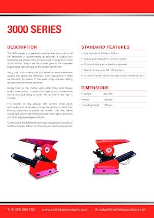 Postrojenja za reciklažu ruševina Red Rhino 3000 series