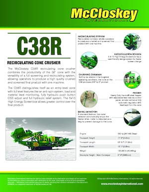 Postrojenja za reciklažu ruševina McCloskey C38R