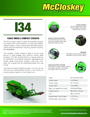 Postrojenja za reciklažu ruševina McCloskey I34R