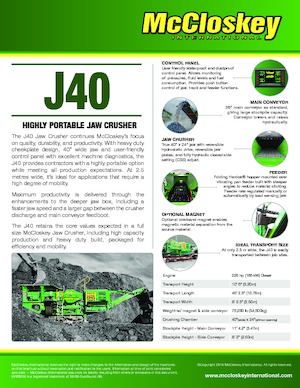 Postrojenja za reciklažu ruševina McCloskey J40