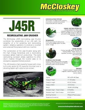 Postrojenja za reciklažu ruševina McCloskey J45R