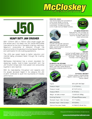 Postrojenja za reciklažu ruševina McCloskey J50