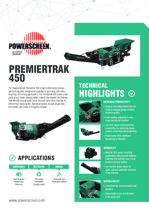 Postrojenja za reciklažu ruševina Powerscreen Premiertrak 450