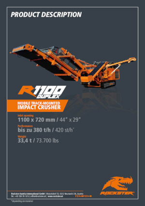 Postrojenja za reciklažu ruševina Rockster R1100D