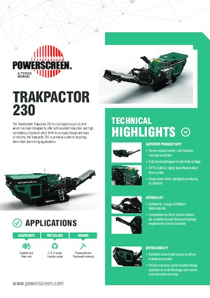 Postrojenja za reciklažu ruševina Powerscreen Trakpactor 230